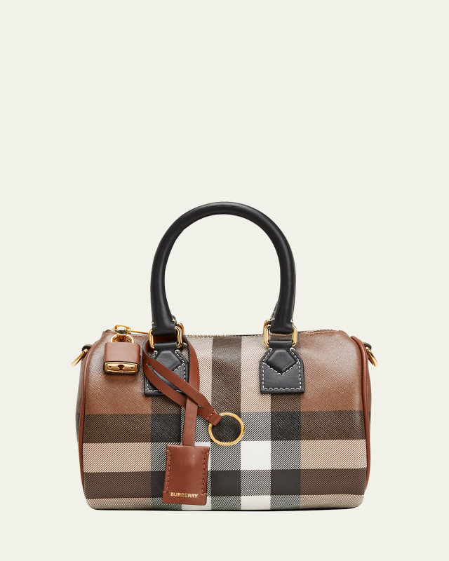 Check E-Canvas Bowling Top-Handle Bag
